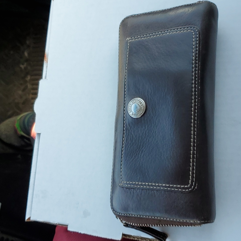 Coach zippered clutch wallet